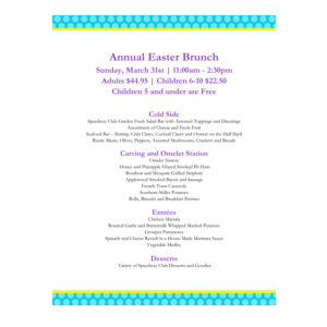 Annual Easter Brunch Menu