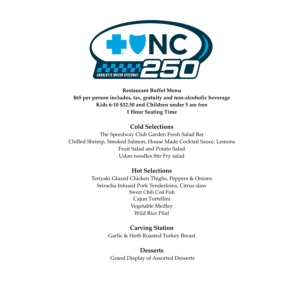 Blue Cross NC 250 Menu