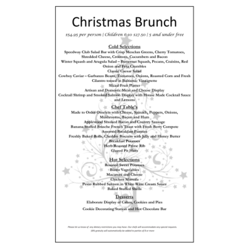 Christmas Brunch Menu