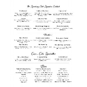 Cocktails & Beer Menu