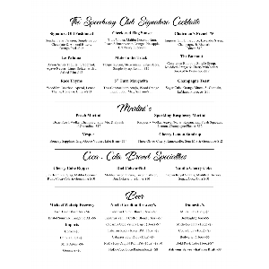 Cocktails and Beer Menu