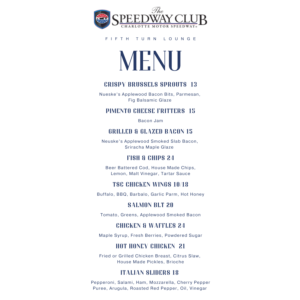 Fifth Turn Lounge Menu