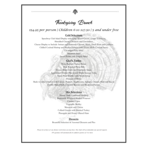 Thanksgiving Brunch Menu