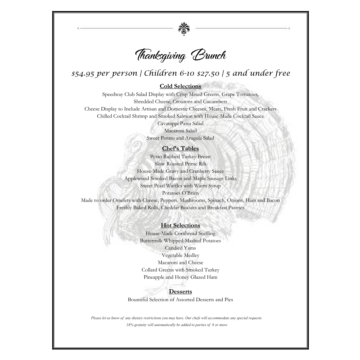 Thanksgiving Brunch Menu