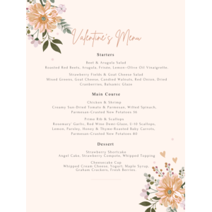 Valentine’s Day Menu