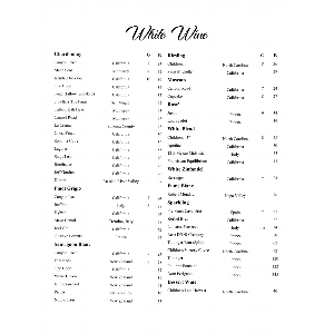 White Wine List