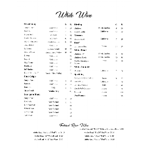 White Wine List