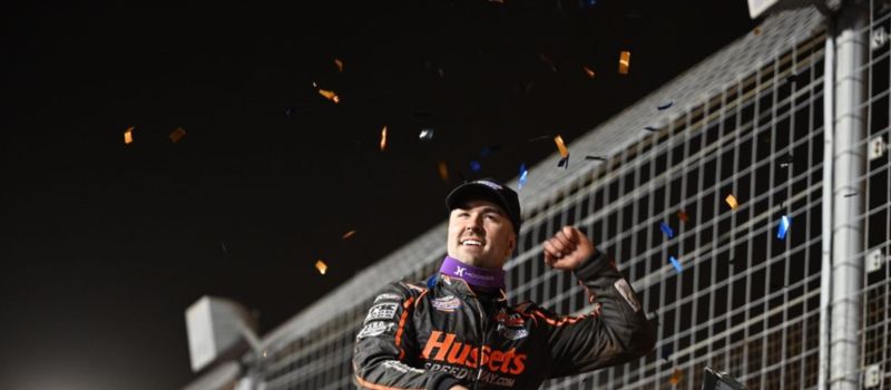 David Gravel won the World of Outlaws NOS Energy Drink Sprint Car feature on Thursday night at the World of Outlaws World Finals at The Dirt Track at Charlotte.