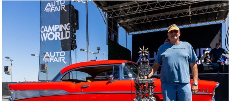 Arnold Walker’s custom-made 1957 Chevrolet Bel Air won the prestigious Walt Hollifield Best of Show Sunday at the AutoFair presented by Camping World.