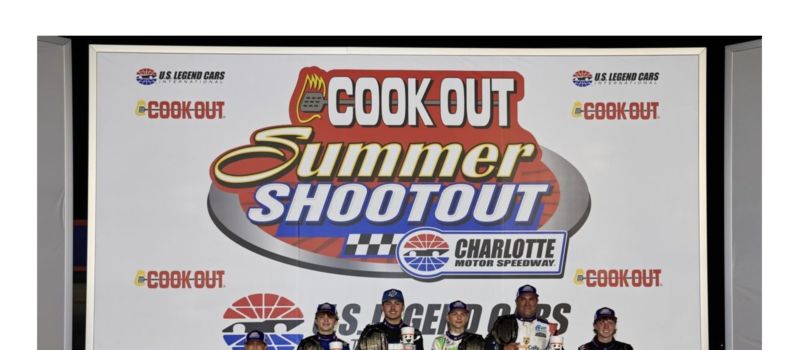 Left to right – Maverick Bradshaw (Bandits), Landon Thrasher (Young Lions), Ben Morabito (Pro), Colton Hale (VP Fuels Semi-Pro), Jeff Bolen (Dilling Heating, Cooling, Plumbing & Electrical Masters) and Carson Sherman (Outlaws) were crowned 2026 Cook Out Summer Shootout division champions.