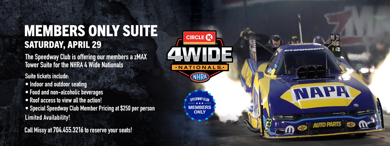 Circle K NHRA 4-Wide Nationals Members Only Suite