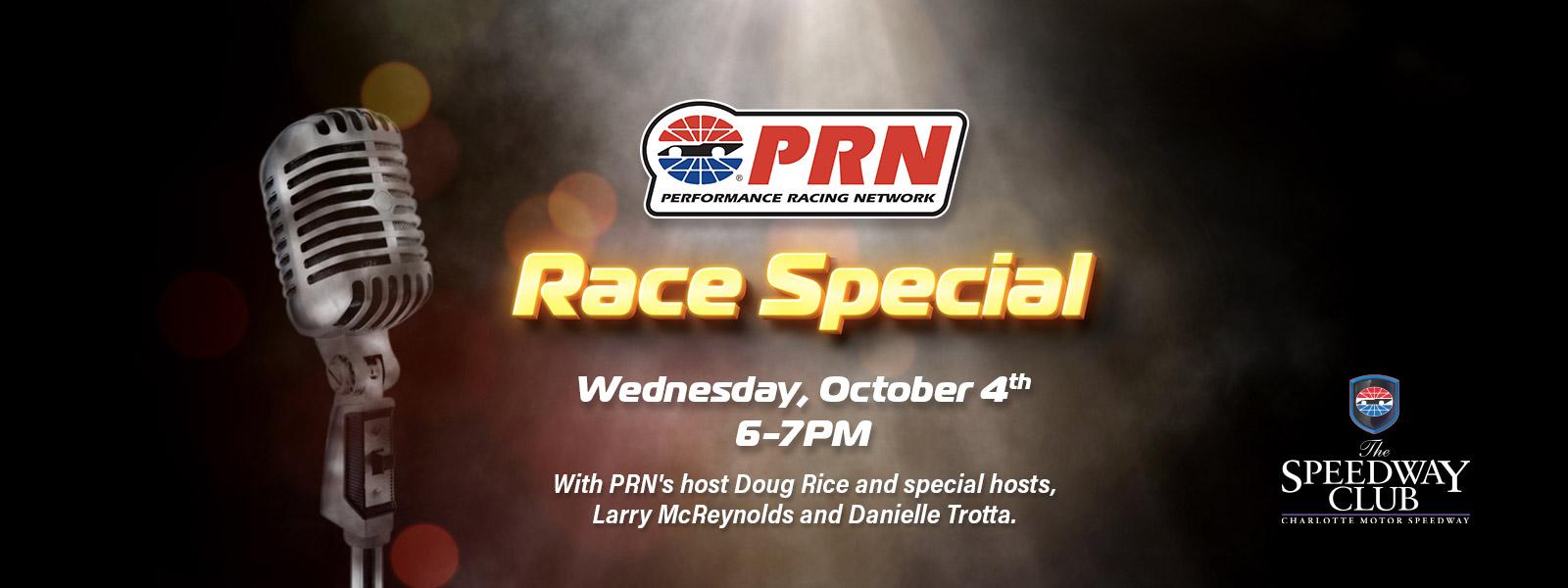 Special PRN LIVE Talk Show <span class=presented>from The Speedway Club</span>