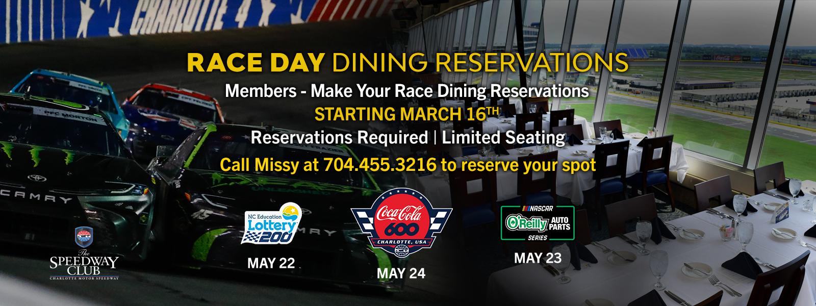 Race Dining May 2026