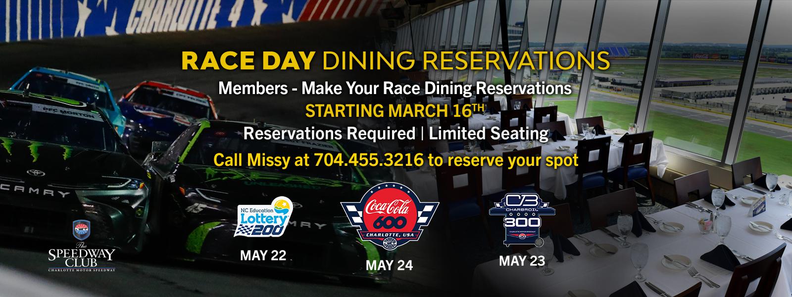 Race Dining May 2026