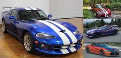 Former NASCAR crew chief Ray Evernham's 1995 Dodge Viper (left), a gift from team owner Rick Hendrick after Jeff Gordon's Cup Series championship, will highlight a display to the iconic sports car at this fall's Pennzoil AutoFair presented by Advanced Auto Parts, Sept. 21-24